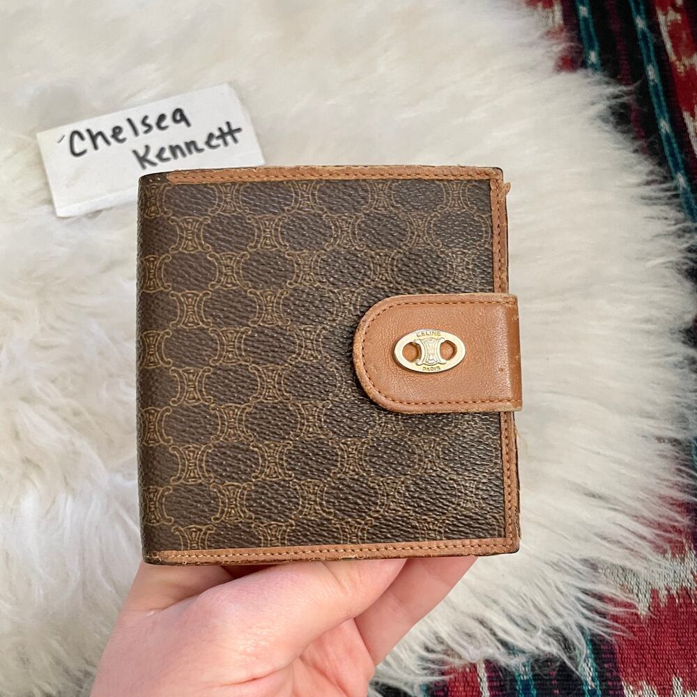Céline Brown Compact Monogram Macadam Bifold Wallet